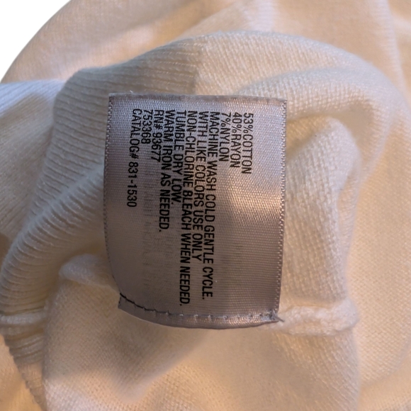 Worthington Womens Long Sleeve Turtleneck Sweater Cream Size L - Picture 5 of 5